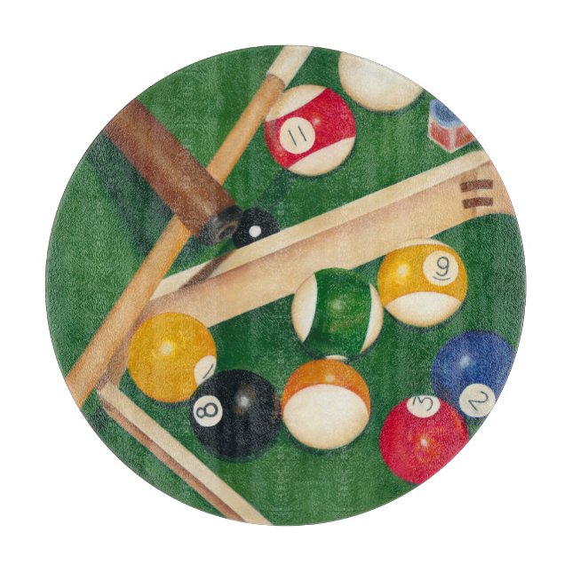 Livliga Billiards Bord med Bollar och krita (Framsidan)