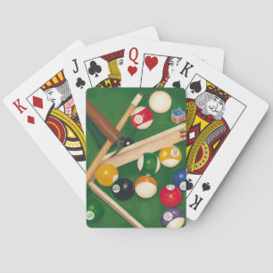 Livliga Billiards Bord med Bollar och krita Kortlek
