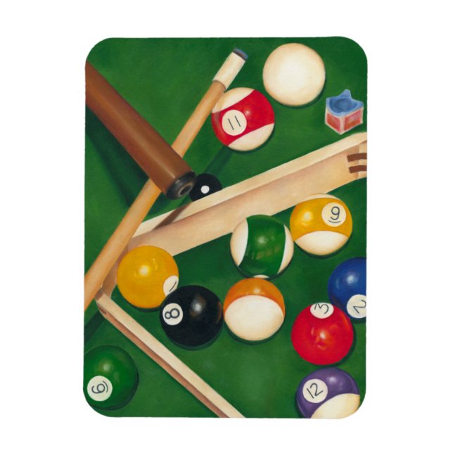 Livliga Billiards Bord med Bollar och krita Magnet (Vertikal)