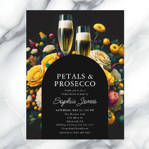 Livliga blommor kronblad Prosecco bröllopsdusch Vykort