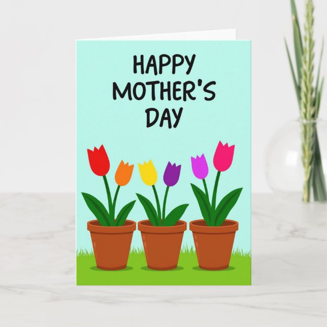 Livliga blommor Morsdagskort Kort (Framsida)