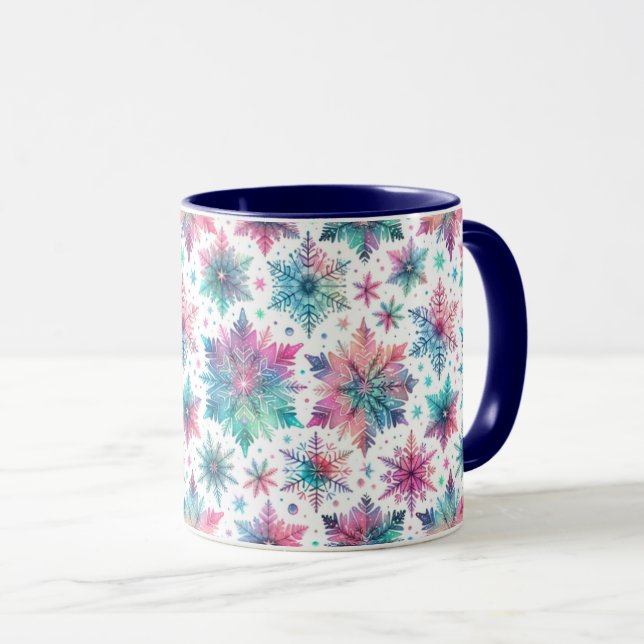 Livliga snöflingor mugg (Framsida höger)