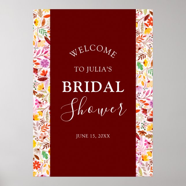 Livliga Tulpan Sommar Blommor Bröllopsdusch Poster (Framsidan)