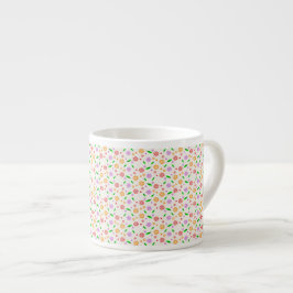 Livliga vårblommor och blad espressomugg