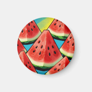 Livliga vattenmelonsskivor Pop Art Magnet