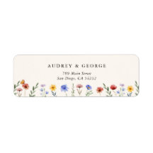Livliga vilda blommor bröllops returadress