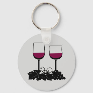 Livliga vinexponeringsglas Keychain Nyckelring