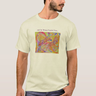Livligt abstrakt blandat massmedia t shirt