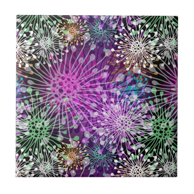 Livligt finnigt mönster kakelplatta (Framsidan)