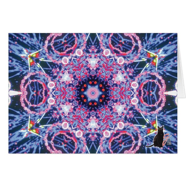 Livligt Kaleidoscopehälsningkort Hälsningskort (Framsidan Horizontal)