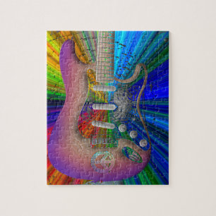 Livligt pussel för färgfredgitarr
