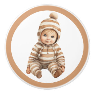 Livliknande Baby keramisk knopp - Unisex Nursery D