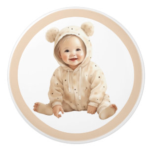 Livliknande Baby keramisk knopp - Unisex Nursery D