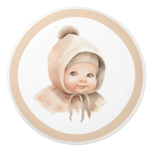 Livliknande Baby keramisk knopp - Unisex Nursery D