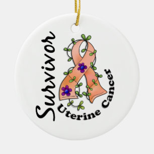 Livmoder- canceröverlevande 15 julgransprydnad keramik