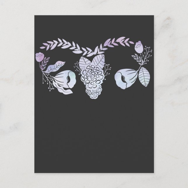 Livmoder kirurgi Kvinna Blommig Hysterektomi Snart Vykort (Framsida)
