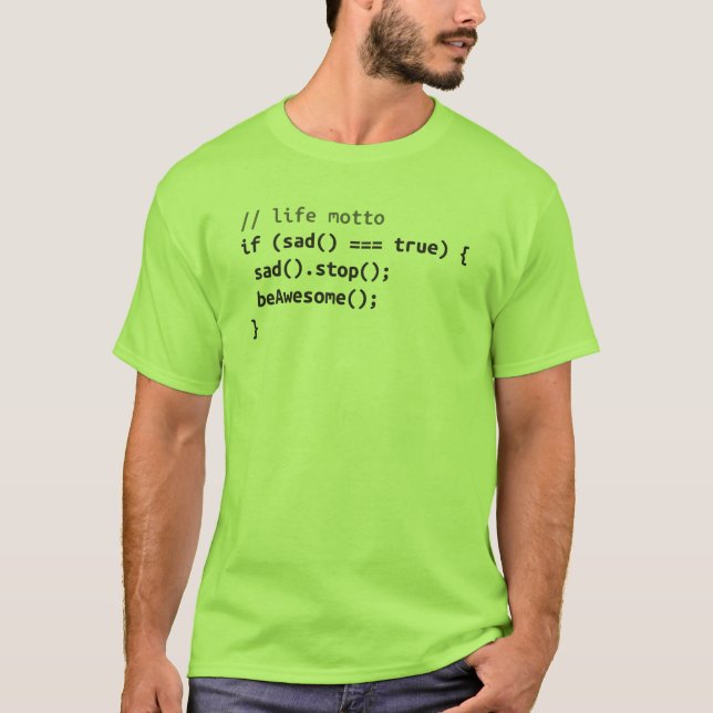 LivMotto - om ledsen, är enorm Tee Shirt (Framsida)