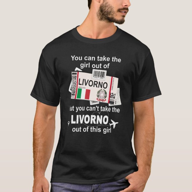Livorno Boarding Pass Livorno Girl Livorno T Shirt (Framsida)