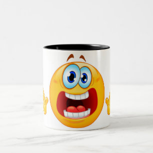 livrädd emojimugg Två-Tonad mugg