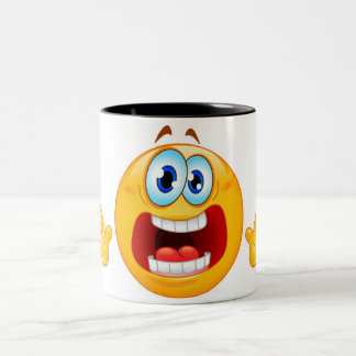 livrädd emojimugg Två-Tonad mugg