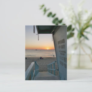 Livräddar Torn vid Solnedgång - Venice Beach, CA Vykort