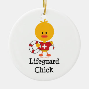 Livräddarechickprydnad Julgransprydnad Keramik