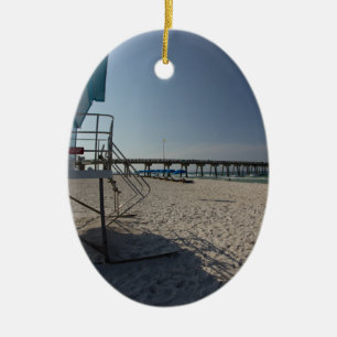 Livräddaretorn på den Panama City strandpir Julgransprydnad Keramik