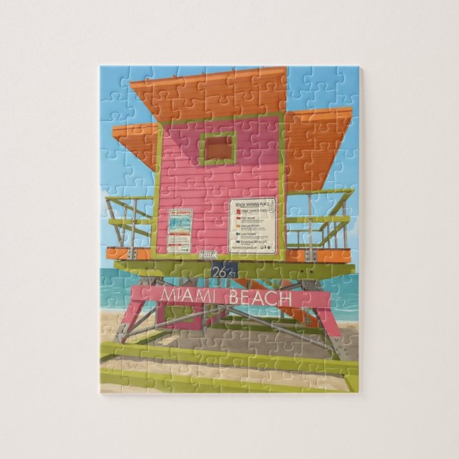 Livräddarstation på Miami Beach Pussel (Vertikal)