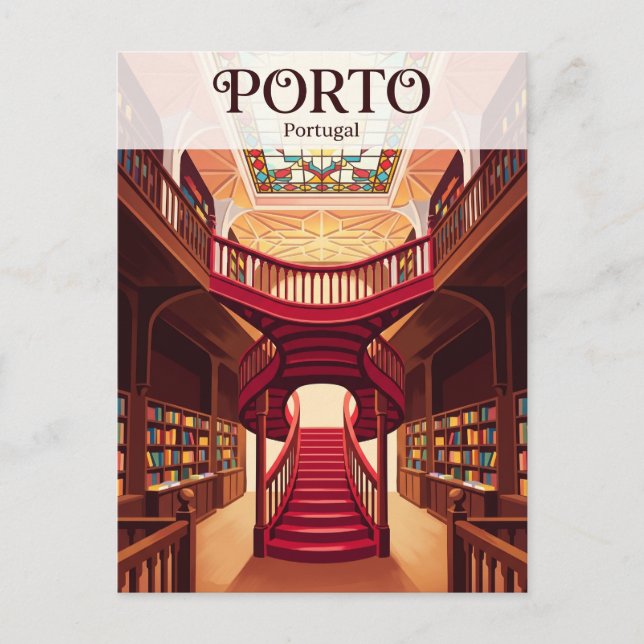 Livraria Lello Portugal Vykort (Framsida)