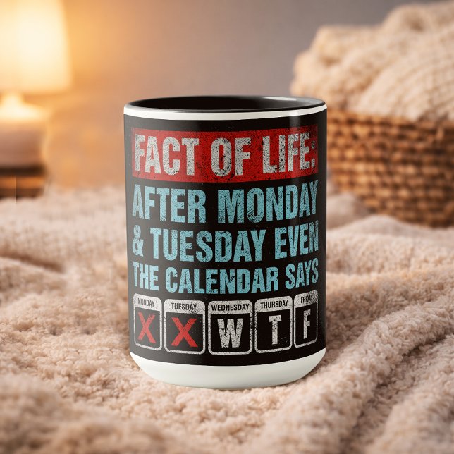 Livs Fakta Kalender Säger WTF Humor Mugg (Skapare uppladdad)