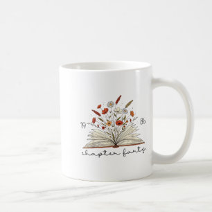 Livs kapitel fyrtio 1986 Blommig bok 40-årsdag Kaffemugg