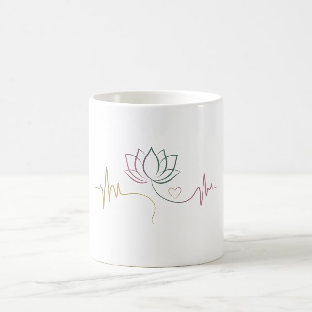 Livsbalans: Lotus & Hjärtats Puls Kaffemugg (Center)