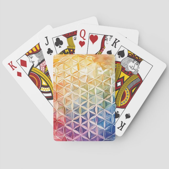 Livsblomma - Akvarellmålning Casinokort (Baksidan)