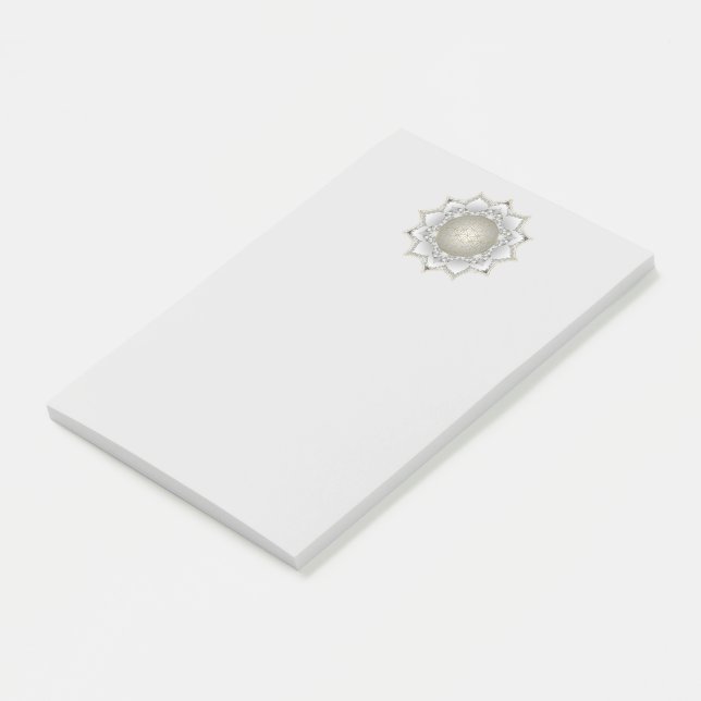Livsblomma - Blommor Mandala 1 Post-it Block (Vinklad)