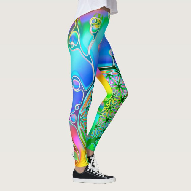 Livsblomma - Färgrika Sätt 1 Leggings (Höger)