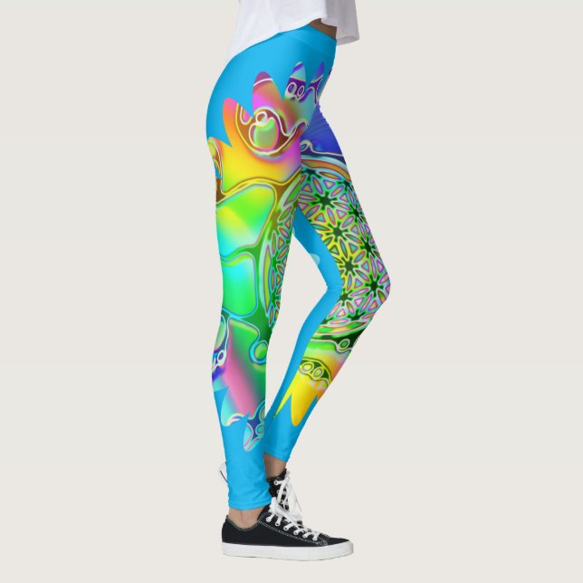 Livsblomma - Geometrisk Blomning 5 Leggings (Höger)