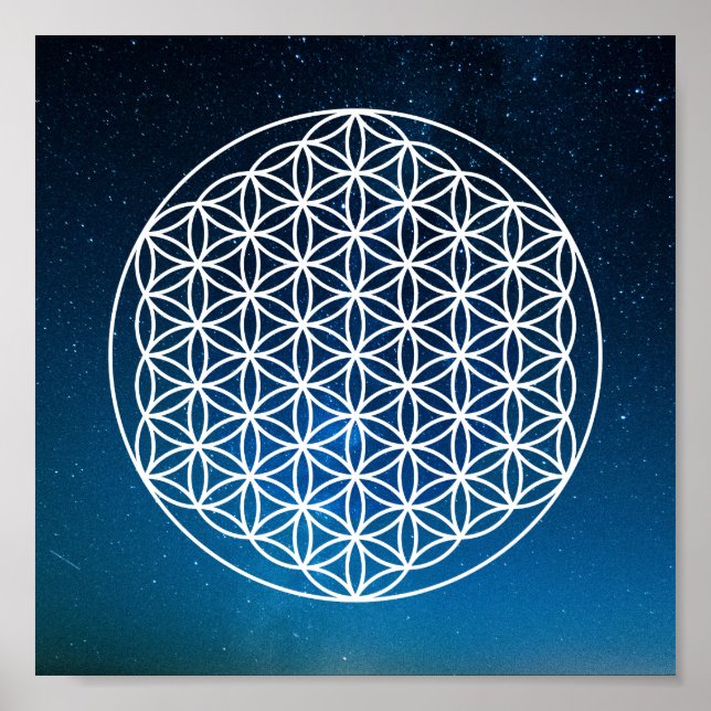 Livsblomma -helig geometrisk mönster - poster (Framsidan)