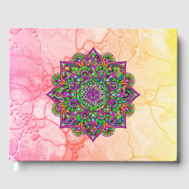 Livsblomma - Indisk Mandala 1 Gästböcker (Framsida)