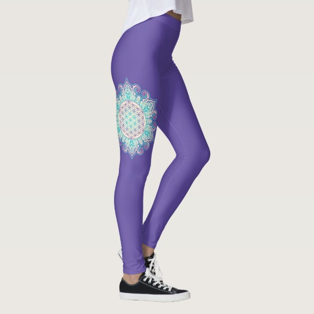 Livsblomma - Indisk Mandala 2 Leggings (Höger)