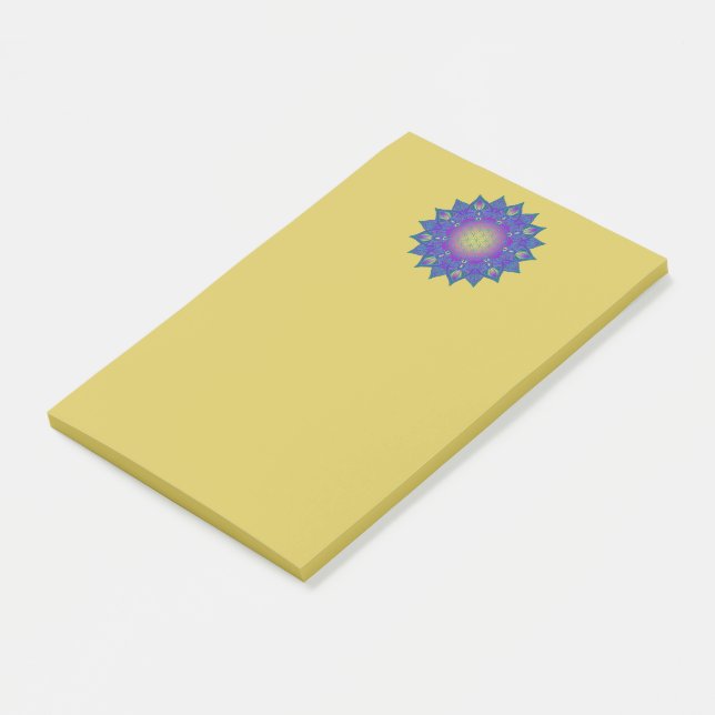 Livsblomma - Indisk Mandala 3 Post-it Block (Vinklad)