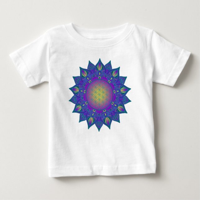 Livsblomma - Indisk Mandala 3 T Shirt (Framsida)
