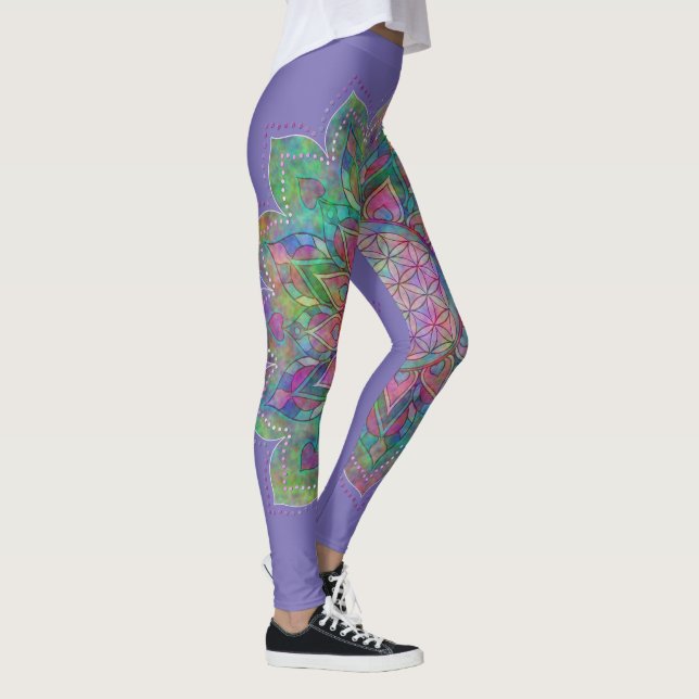 Livsblomma - Indisk Mandala 7c Leggings (Höger)