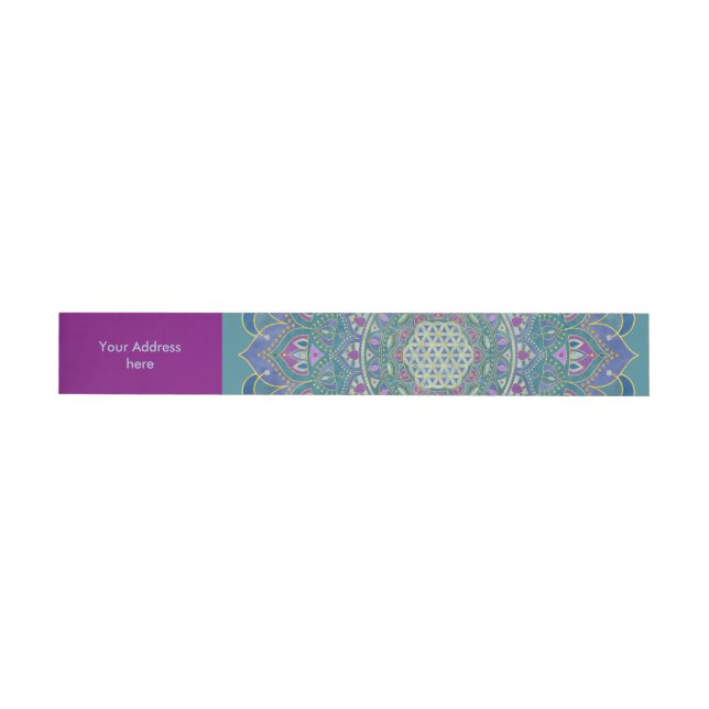 Livsblomma - Mandala Indien stil 1 Etikettband (Individuell)