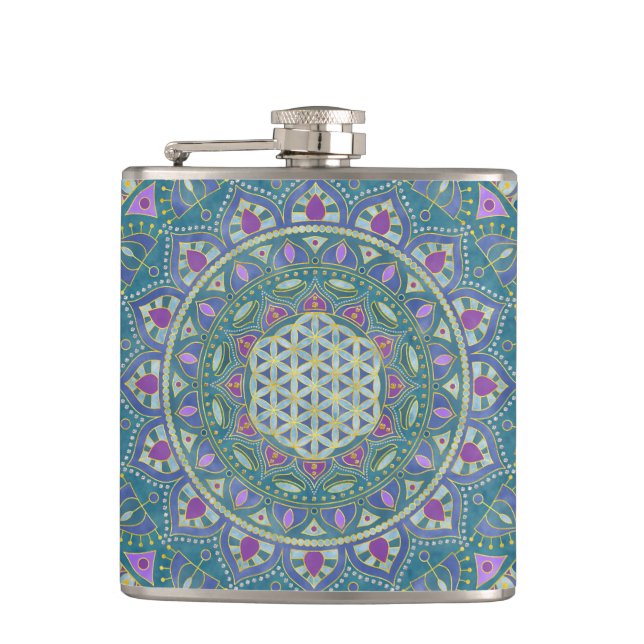Livsblomma - Mandala Indien stil 1 Fickplunta (Framsidan)