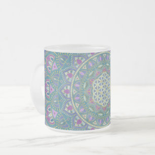 Livsblomma - Mandala Indien-stil 1 Frostad Glasmugg