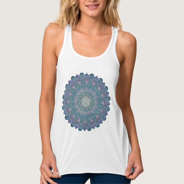 Livsblomma - Mandala Indien-stil 1 Linne Med Racerback (Framsida)