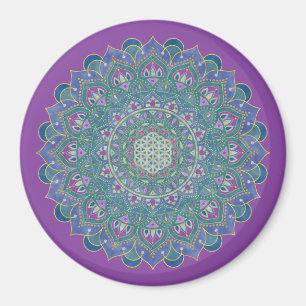 Livsblomma - Mandala Indien stil 1 Magnet