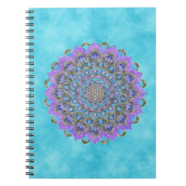 Livsblomma - Mandala Indien stil 2 Anteckningsbok (Framsidan)