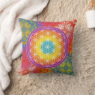 Livsblomma mandala zen kudde
