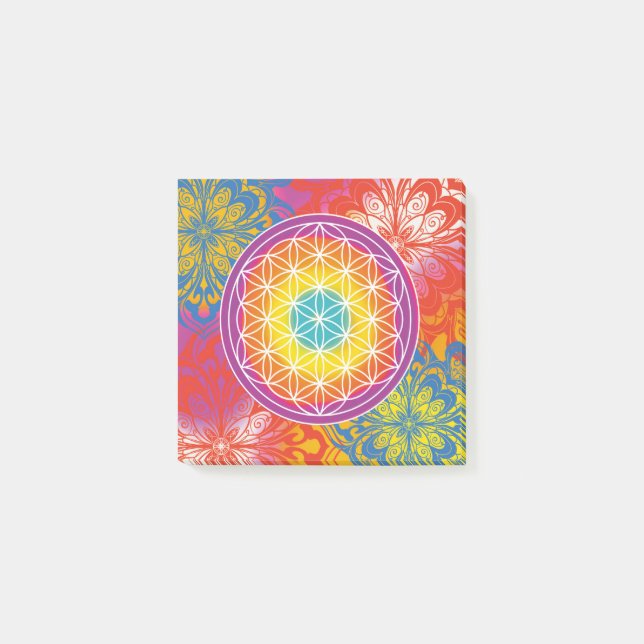 Livsblomma mandala zen post-it block (Framsida)